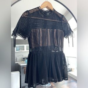 Black lace blouse Self-portrait